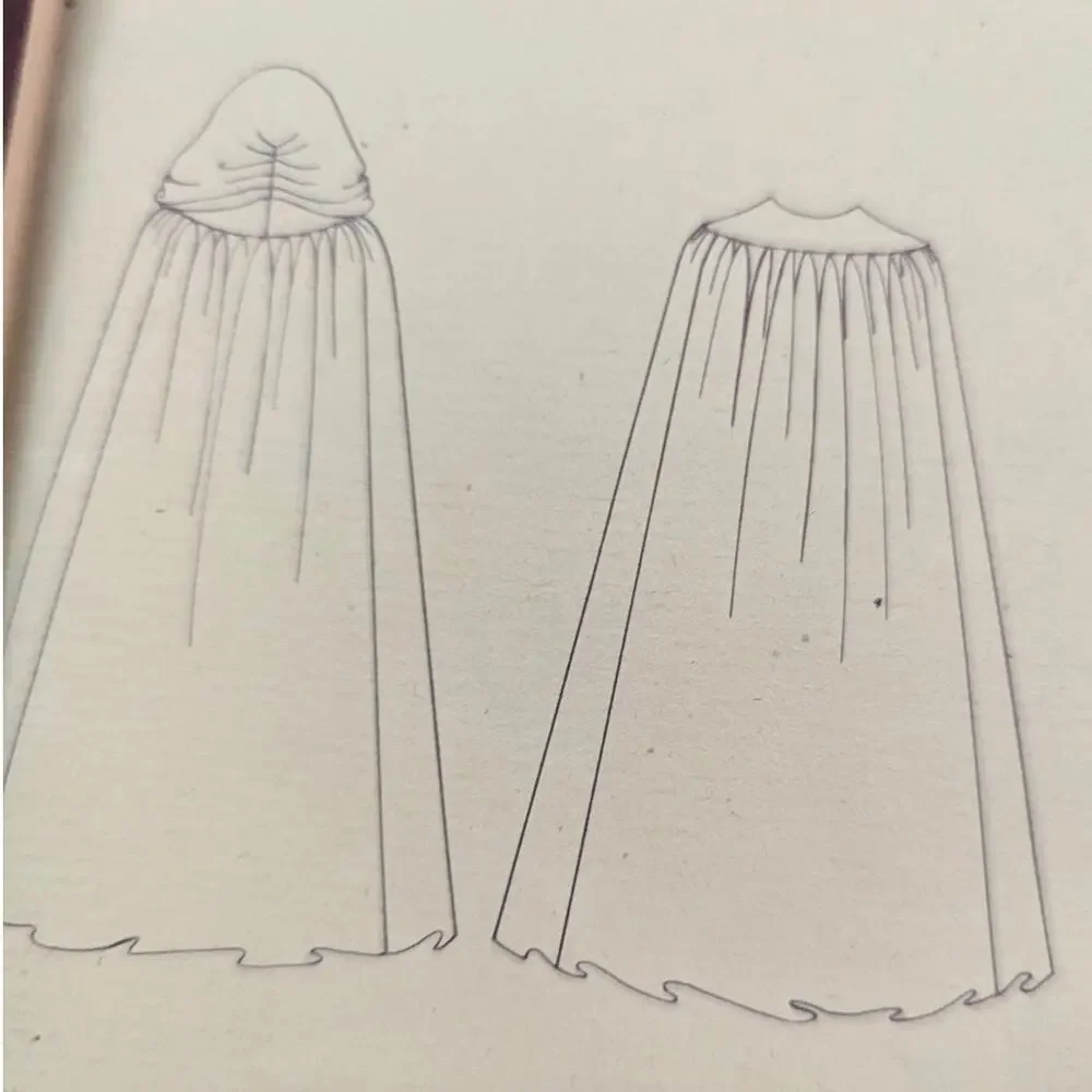 Vintage Folkwear 207 Kinsale Cloak Sewing Pattern 1970s Irish Cape & Hood